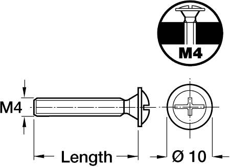 10mm M4 Cabinet Handle Screws