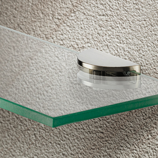 2 x Polished Chrome Shelf Brackets, 5-8mm Glass