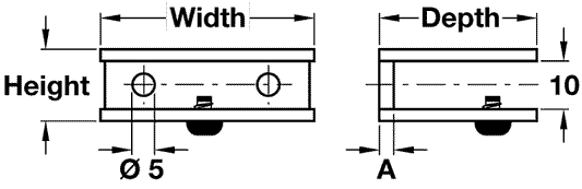 Polished Chrome Glass Shelf Bracket, 6-10mm glass