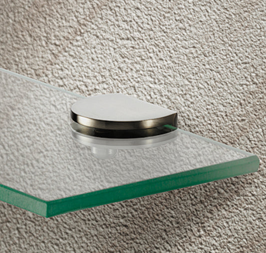 Polished Chrome Glass Shelf Bracket, 6-8mm glass