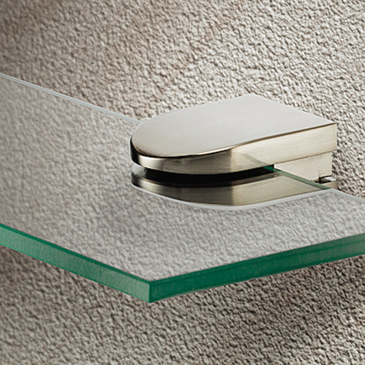 2 x Glass Shelf Support Brackets, Stainless Finish, 6 - 8mm