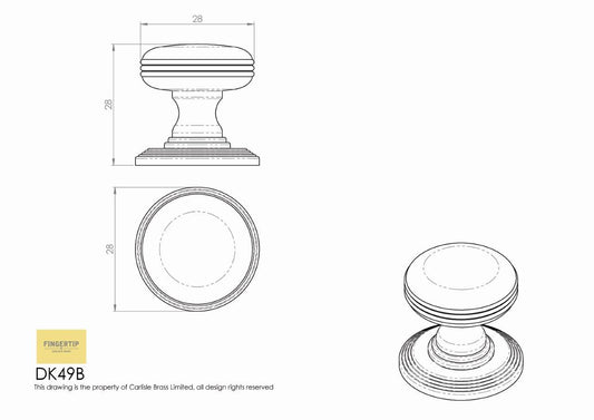 Delamain Florentine Bronze Ringed Knob - 28mm