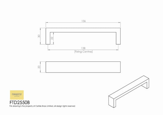 Stainless Steel Rectangular Cabinet Bar Handles