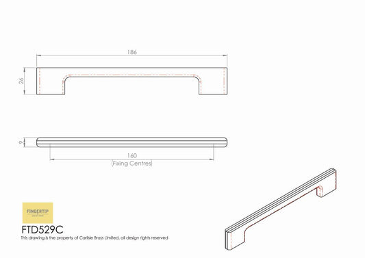 Harris Black Cabinet Handle - 160mm Centres