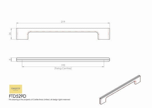 Harris Black Cabinet Handle - 192mm Centres