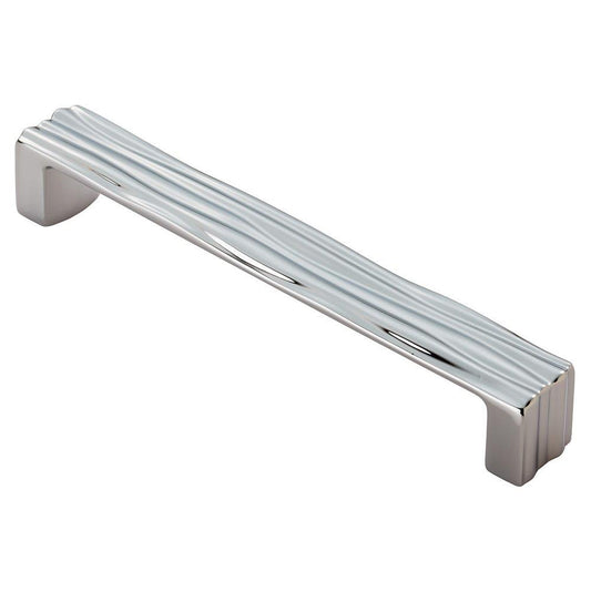 Veneti Polished Chrome Rippled Cabinet Handle - 160mm Centres