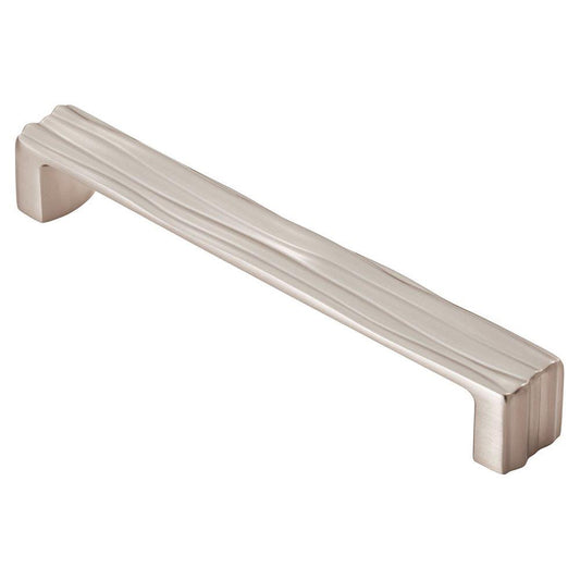 Veneti Satin Nickel Rippled Cabinet Handle - 160mm Centres