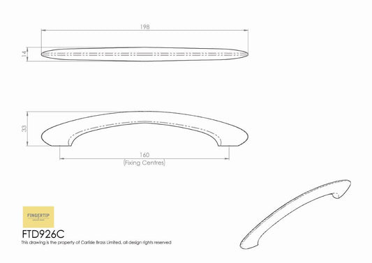 Belli Handle 160mm - Polished Chrome