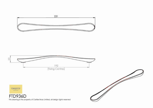 Ruteni Handle - Polished Chrome - 192mm Centres