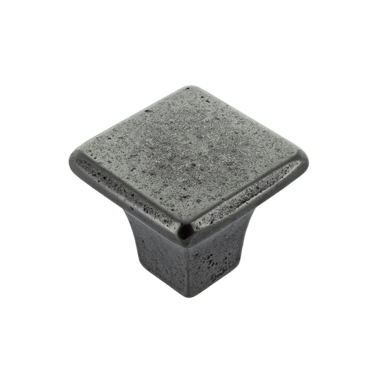 George Pewter Finish Square Cabinet Knob - 32mm