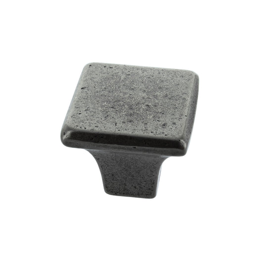 George Pewter Finish Square Cabinet Knob - 32mm