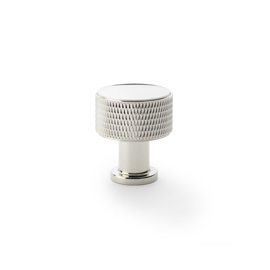 Lucia Knurled Cupboard Knob - Polished Nickel - 29mm