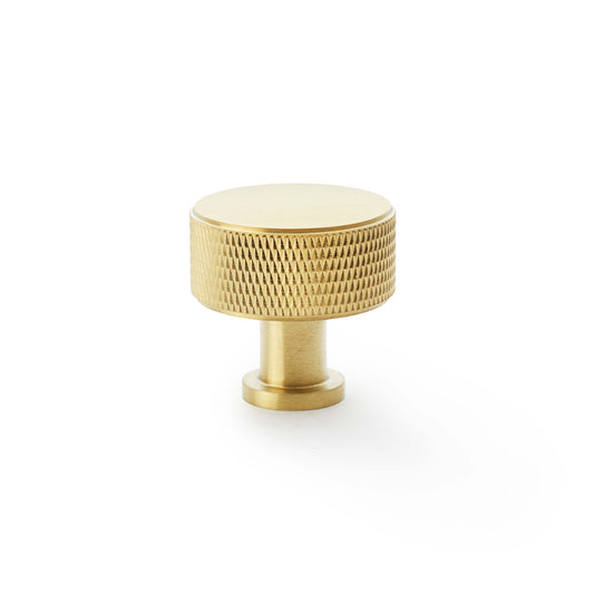 Lucia Knurled Cupboard Knob - Satin Brass PVD - 35mm