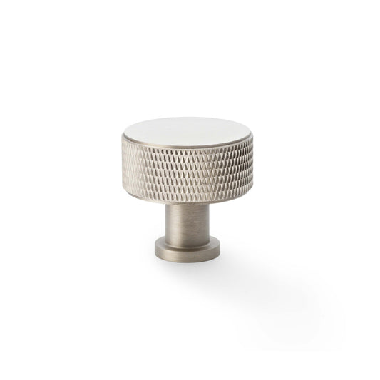 Lucia Knurled Cupboard Knob - Satin Nickel - 35mm