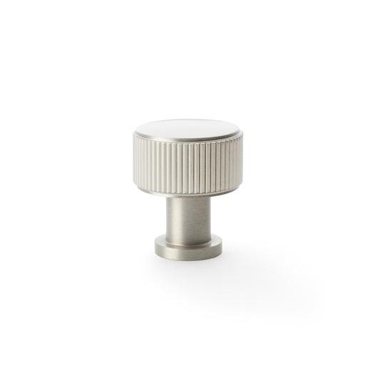 Lucia Reeded Cupboard Knob - Satin Nickel - 29mm