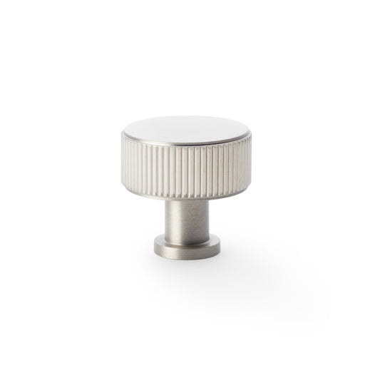 Lucia Reeded Cupboard Knob - Satin Nickel - 35mm