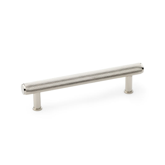 Crispin Polished Nickel Knurled T-bar Cupboard Pull Handle - 128mm Centres