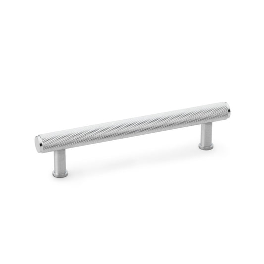 Crispin Satin Chrome Knurled T-bar Cupboard Pull Handle - 128mm Centres