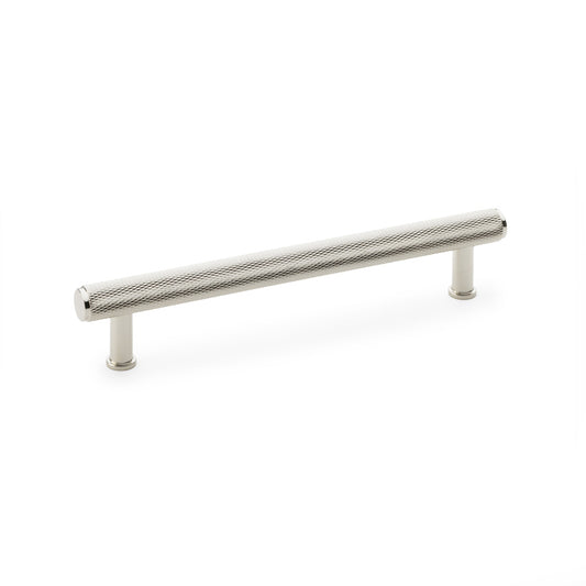 Crispin Polished Nickel Knurled T-bar Cupboard Pull Handle - 160mm Centres