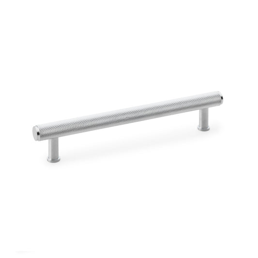 Crispin Satin Chrome Knurled T-bar Cupboard Pull Handle - 160mm Centres