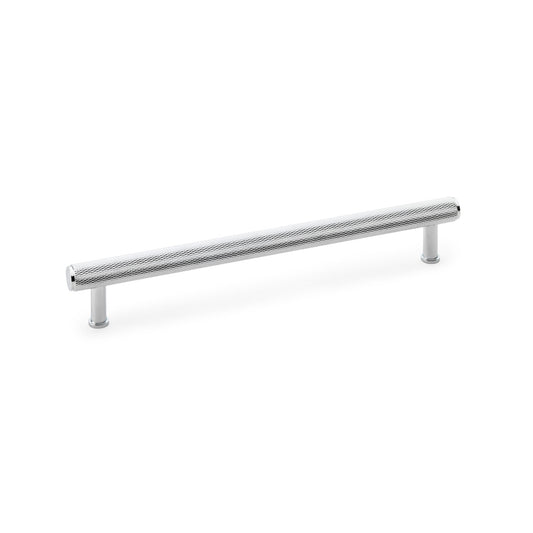 Crispin Polished Chrome Knurled T-bar Cupboard Pull Handle - 224mm Centres