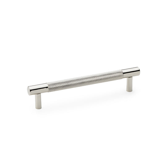 Brunel Polished Nickel Knurled T-Bar Cupboard Handle - 128mm Centres