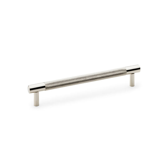 Brunel Polished Nickel Knurled T-Bar Cupboard Handle - 160mm Centres