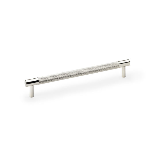 Brunel Polished Nickel Knurled T-Bar Cupboard Handle - 192mm Centres