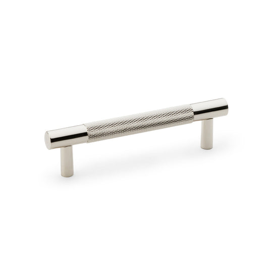 Brunel Polished Nickel Knurled T-Bar Cupboard Handle - 96mm Centres