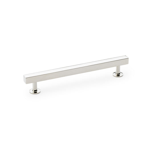 Square T-Bar Cabinet Pull Handle - Polished Nickel - Centres 160mm