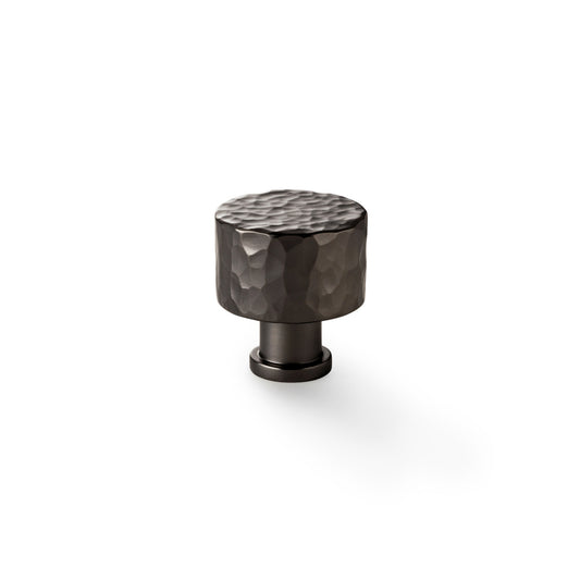 Leila Hammered Cupboard Knob - Dark Bronze - 30mm