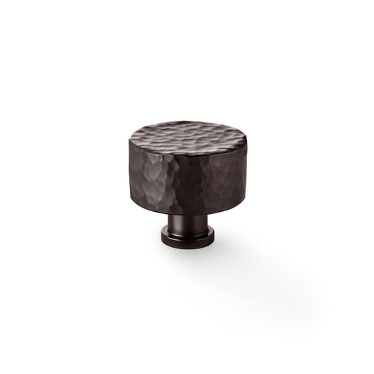 Leila Hammered Cupboard Knob - Dark Bronze - 35mm