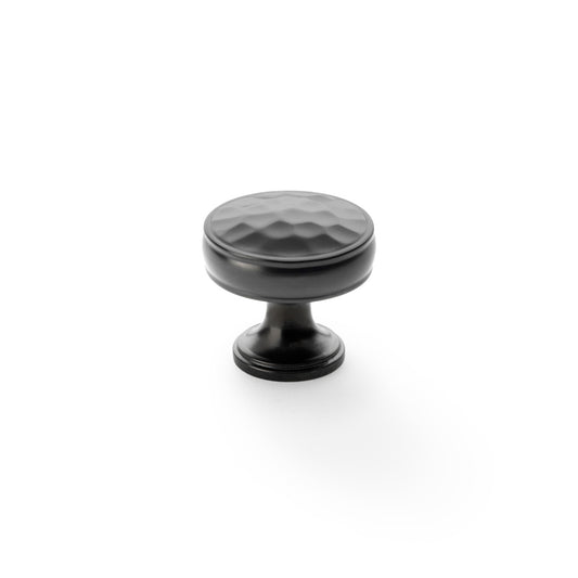 Lynd Dark Bronze Hammered Cupboard Knob - 32mm