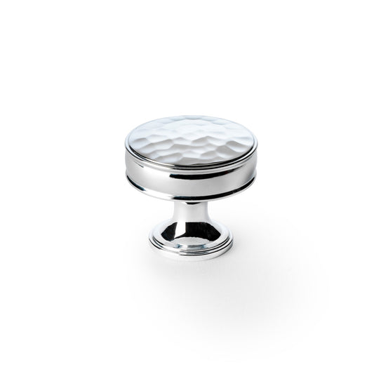 Lynd Polished Chrome Hammered Cupboard Knob - 38mm