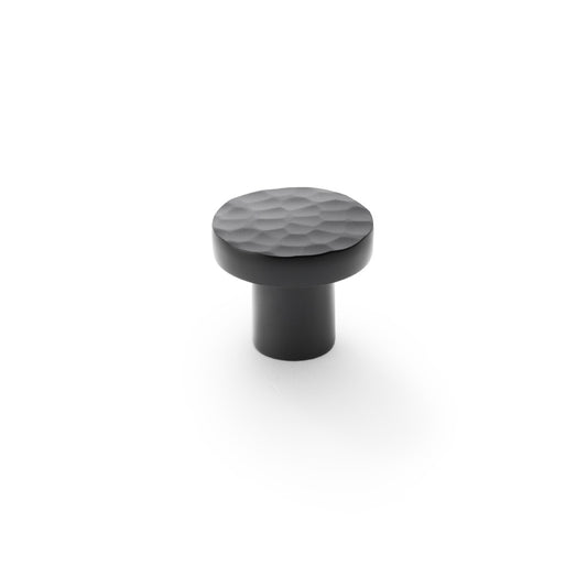 Hanover Hammered Cupboard Knob - Black - 30mm