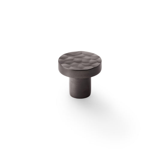 Hanover Hammered Cupboard Knob - Dark Bronze - 30mm