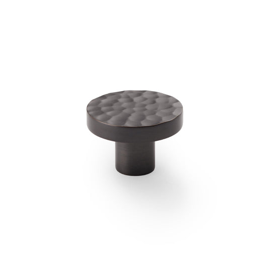 Hanover Hammered Cupboard Knob - Dark Bronze - 38mm