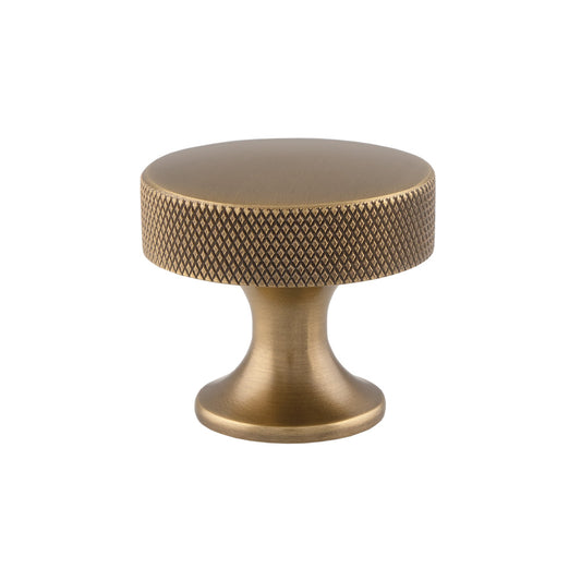 Berlin Antique Brass Knurled Cupboard Knob - 38mm