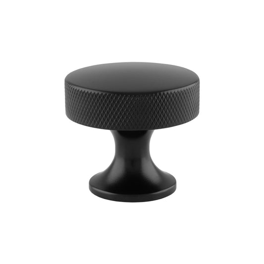 Berlin Black Knurled Cupboard Knob - 38mm