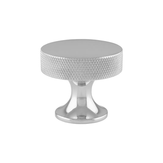 Berlin Polished Chrome Knurled Cupboard Knob - 38mm