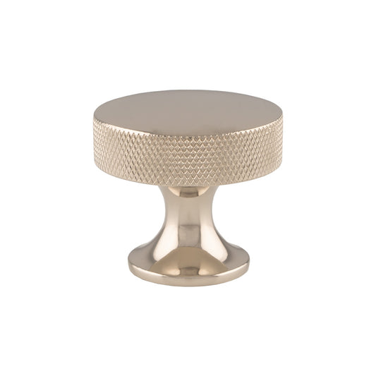 Berlin Polished Nickel Knurled Cupboard Knob - 38mm