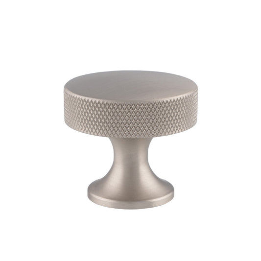 Berlin Satin Nickel Knurled Cupboard Knob - 38mm