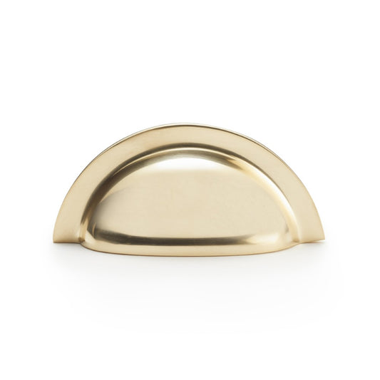 Bardom Polished Brass Ridged Cabinet Cup Handle - 76mm Centres