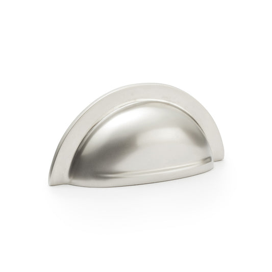 Bardom Satin Nickel Ridged Cabinet Cup Handle - 76mm Centres