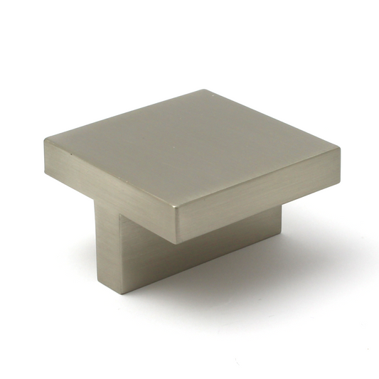 Stainless Steel Finish Square Cabinet Knob - 42mm