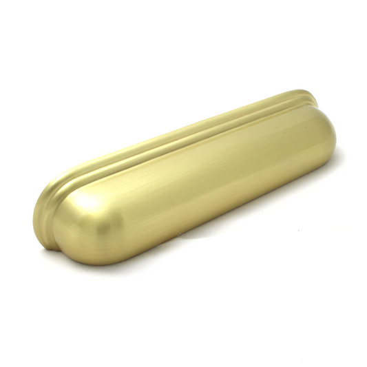 Calgary Brushed Satin Brass Cabinet Cup Handle - 128mm Centres