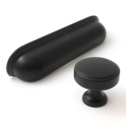 Calgary Matt Black Cabinet Cup Handle - 128mm Centres