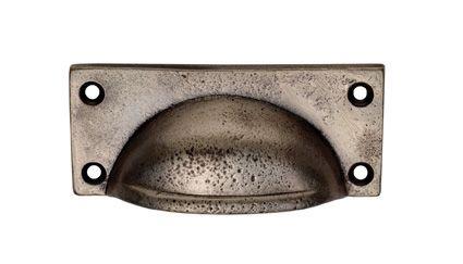 Square Plate Cup Handle - Pewter Finish