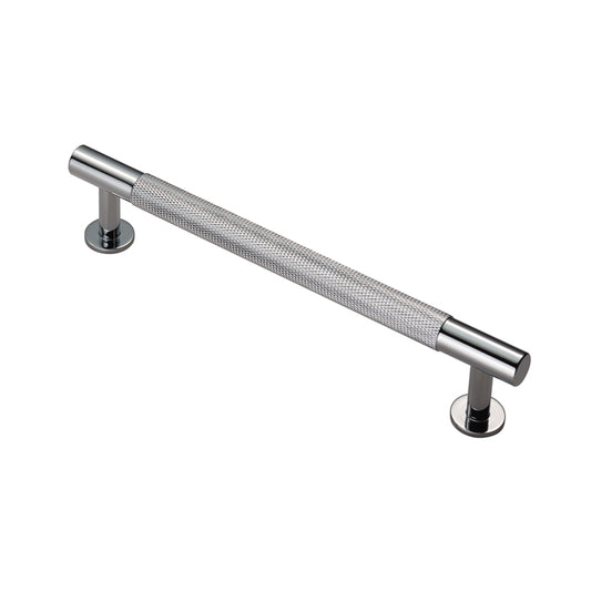 Polished Chrome Knurled T Bar Cabinet Handle - 160mm Centres