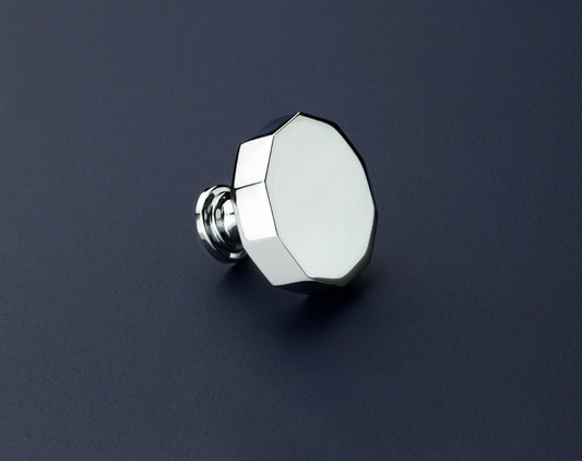 Leamington Decagonal Polished Chrome Cabinet Knob - 40mm